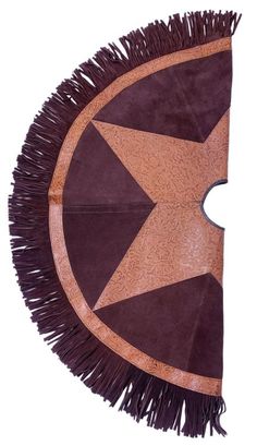 a brown and tan rug with fringes on it