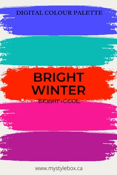 the bright winter brush pack is shown in three different colors