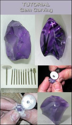 the steps to make a diy gems carving project with pictures and instructions on how to use them