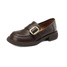 These loafers are designed in a timeless, minimal silhouette, so you'll be sure to wear them often. Made from soft leather, soft bottom that ensure all-day comfort. Wear yours with tailoring and denim alike. Color: Brown/BlackMaterial: CowhideLining: PigskinInsole: SheepskinSole: RubberHeels: 3.5 cm/1.38"Fit: Medium to Wide, Runs Normal.Origin: Made in China Production Time: About 5-7 days (Any exceptional case will email you, Please pay attention to your email left) Shipping Time: Free Shipping Classic Flat Slip-ons For Fall, Casual Monk Strap Shoes With Leather Sole For Office, Workwear Faux Leather Slip-ons With Flat Heel, Leather Slip-on Loafers With Buckle Closure, Classic Slip-on Loafers With Metal Pin Buckle, Classic Loafers With Buckle Closure For Spring, Faux Leather Flat Heel Slip-ons For Work, Faux Leather Slip-ons With Flat Heel For Work, Classic Spring Faux Leather Loafers