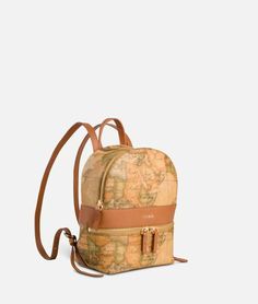 Geo Classic Small backpack with logo Evening Accessories, Best Tote Bags, Zip Puller, Butterfly Shape, Handbag Wallet, Small Backpack, Map Print, Tan Leather, Martini