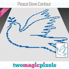 a cross stitch pattern with the words peace dove contour