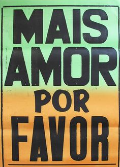 a yellow and black sign that says mais amor por favor on it