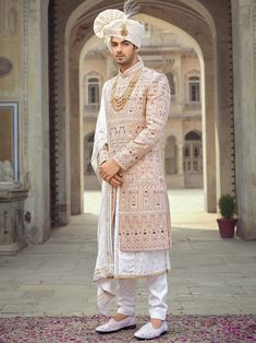 Royal Sherwani For Groom, Wedding Sherwani For Groom Latest, Sherwani Groom Wedding Royals, Open Sherwani Men, Embroidery Stones, White Stole