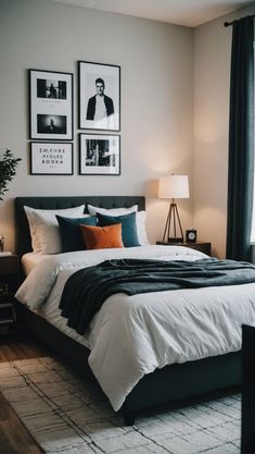 Stylish Adult Boy Bedroom Design Ideas Masculine Bedroom White Walls, Interior Design Men’s Room, Men’s Aesthetic Bedroom, Male Room Ideas Masculine Bedrooms, Male Bedroom Ideas Modern, Guy Bedroom Ideas, Bedroom References, Adult Male Bedroom Ideas