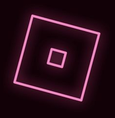 a neon pink square in the middle of a black background