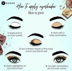 Make Up Yeux, Basic Eye Makeup, Eye Makeup Guide, Apply Eyeshadow