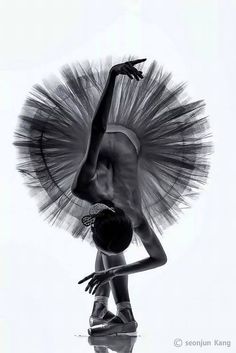 black and white photograph of a ballerina dancer