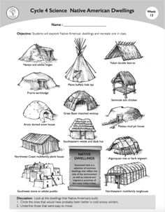 the native american dwelling worksheet