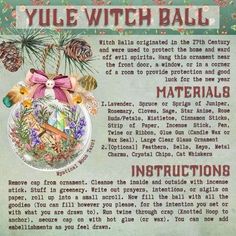 Yule Witch Ball, Yule Witch, Witch Balls, Witch Ball, Winter Celebration