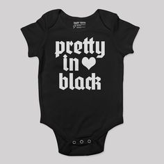 Pretty in Black Baby Bodysuit - Baby Teith Punk Baby Clothes, Alternative Baby Clothes, Goth Baby Clothes, Punk Baby, Gothic Baby, Goth Baby, Funny Baby Clothes, Baby Black, Black Baby