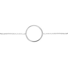 This simple yet stylish circle bracelet is the perfect everyday piece that will elevate any outfit. Masterfully designed in non tarnishing 14K white gold, this dainty bracelet features a sophisticated circle charm that is elegantly placed in between a durable link-style chain. The styling possibilities are endless with this versatile bracelet as it can be worn alone, stacked with other pieces, or to the beach without worry. If you are looking for a timeless yet trendy bracelet made with impeccab Modern Circle Bracelets For Everyday Wear, Modern Everyday Circular Bracelets, Elegant Sterling Silver Circle Bracelets, Modern Round Bracelets With Adjustable Chain, Minimalist Round Sterling Silver Bracelet, Minimalist Bracelet With Delicate Chain, Trendy Bracelet, Circle Bracelet, Trendy Bracelets