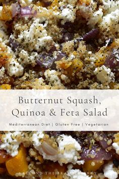 butternut squash, quinoa and feta salad with mediterranean diet gluen free vegetarian