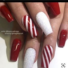 Christmas Candy Cane Nails, Nail Christmas, December Nails, Glitter Dust, Nail Candy