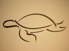 a drawing of a turtle on the wall