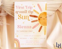 the first trip around the sun is sienna's turning one - birthday party printables