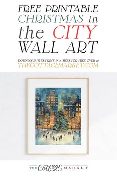 Free Printable Christmas in the City Wall Art  Add a touch of urban holiday magic to your home with Free Printable Christmas in the City Wall Art—chic and festive!  Oh the magic of Christmas in the City! To celebrate we have a New Free Printable Christmas In The City Wall Art creation for you! Wouldn’t this look great as part of your gallery wall or hanging solo! How about in a beautiful frame on the Mantel, as part of a Vignette or simply placed on a shelf, side table or counter top! I Free Christmas Printable, Christmas Printable Art, Shelf Side Table, Christmas In The City, City Wall Art, Free Christmas Printables, Holiday Magic