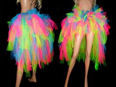 Adult Multi Colour Neon Tutu With Longer Back Adult Neon - Etsy Birthday Glow Party, Neon Tutu, Long Back Dress, Pink Color Combination, Neon Jungle, Fantasy Fest, Long Tutu, Kids Tutu, Neon Outfits