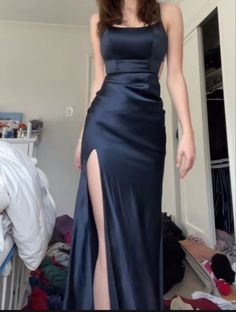 Godly Dresses, Formal Ball Dresses, Tiered Dress Formal, Satin Sleeves, Hot Prom Dress, Black Formal Dress, Spaghetti Strap Prom Dress, Graduation Dresses, Dream Dresses