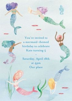 a birthday party with mermaids and fish