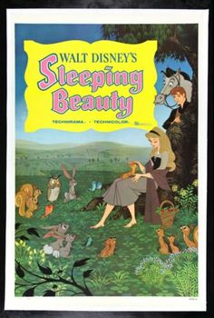 the poster for walt's sleeping beauty is displayed in front of a black frame