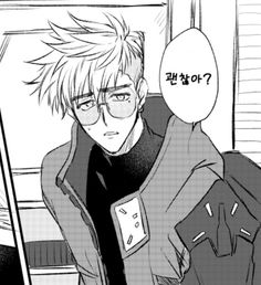 an anime character with glasses and a jacket