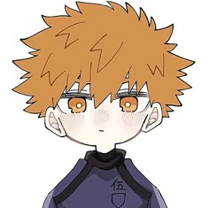 an anime character with orange hair and brown eyes