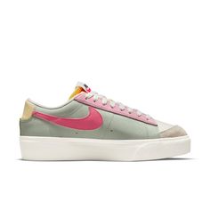 Nike Blazer Low Platform Seafoam DM9464-001 Pastel Nike Lace-up Sneakers, Pastel Sneakers With Rubber Sole For Streetwear, Sporty Pastel Sneakers For Streetwear, Green Platform Sneakers With Vulcanized Sole For Spring, Pastel Low-top Sneakers With Rubber Sole, Casual Green Platform Sneakers With Contrast Sole, Green Platform Sneakers For Spring Streetwear, Green Athleisure Sneakers For Spring, Nike Pastel High-top Sneakers