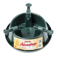 a green plastic bucket with two springs on the top and an advante label