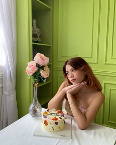 birthday, cake, birthday cake, floral cake, flowers, aesthetic, 22, french style, fancy restaurant, redhead