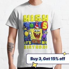 an image of a birthday shirt for spongebob