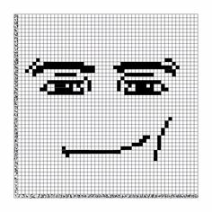 a cross stitch pattern with the face of a man's head in black and white