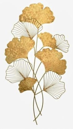 Ginkgo Leaves Art, Ginkgo Leaf Drawing, Ginko Leaf Design, Gingko Art, Ginkgo Leaf Pattern, Kinkade Paintings, Easy Mandala Drawing, Gingko Leaves