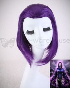 Raven - Teen Titans Colour: Purple (LL n/a)    You want an affordable way to change your look in an instant? Our synthetic hair wigs are your best option     Synthetic wigs help you access a wide variety of exciting colours and styles without damaging or straining your natural hair or breaking the bank.     These synthetic hair wigs are made from premium quality material designed to look and feel just as lustrous and bouncy as your natural hair. With proper maintenance, our synthetic wigs last f Raven Teen Titans, Synthetic Lace Wigs, Colour Purple, Long Curly, Teen Titans, The Bank, Hair Wigs, Synthetic Wigs, Synthetic Hair