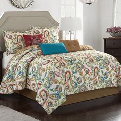 the comforter is neatly made and ready to be used in any room or bed