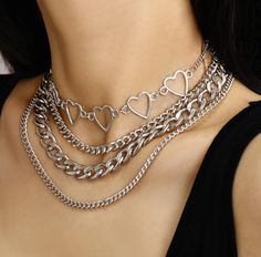 The chains are made from the toughest polished copper available and are comparable with silver chain after plating and protective finish. Grunge Chokers, Simple Heart Necklace, Thigh Chain, Boho Statement Necklace, Heart Choker Necklace, Key Pendant Necklace, Hollow Heart, Heart Shaped Necklace, Heart Choker