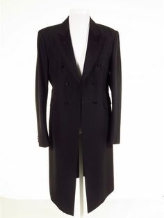 Ex-Hire Frock Coats - Mohair Tonic Mens Black Frock Coat - All Sizes Victorian Style Wedding, Black Frock