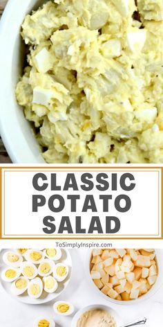 the classic potato salad is made with eggs, cheese and other ingredients to make it