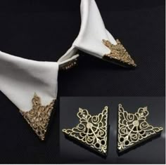 Shirt Collar Pins, Anting Manik, Victorian Collar, Men's Brooch, Collar Tips, Collar Clips, Triangle Studs, Brooch Jewelry