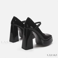 Lasaky - Buckle High Heel Shoes with Chunky Heels, Waterproof Platform, Thick Sole, and Mary Jane Style - Perfect for Bridesmaids and Formal Events Party Mary Janes With Platform And Ankle Strap, Party Mary Janes With Platform And Pointed Toe, High Heel Patent Leather Mary Janes For Party, Patent Leather High Heel Mary Janes For Party, Black Platform Mary Janes For Party, Party High-heeled Mary Janes With Padded Heel, Party Mary Janes With Block Heel, Party High Heel Mary Janes In Medium Width, Party Patent Leather Closed Toe Mary Janes