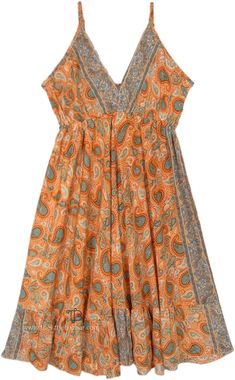 This upscale orange-printed summer short dress is a classic, with its all-over floral paisley print in colors such as orange and beige and a flair towards it's bottom, it is a unique and flatteringly. Give yourself confidence with its fit, flare style. #tlb #Tall #Misses #vacationclothing #beachwrap #Fall #Floral #Printed #bohemianfashion #BohoDress #RetroDress Orange Silk Dress, Silk Dress Short, Orange Dresses, Hippie Look, Trendy Skirts, Short Summer Dresses, Dress Retro, Soft Dress, Boho Style Dresses