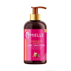 Your hair is your crowning glory. Show off those beautiful curly locks with Mielle’s Pomegranate & Honey Curl Smoothie. This delightful curl smoothie provides mega-moisture and strength through wholesome ingredients like pomegranate extract, honey, and babassu oil, and it is super easy to use. Simply apply the smoothie to your hair from root to tip, making sure to give a little extra attention to problem areas, and then style. It restores life to damaged hair and it smells absolutely amazing! So Curl Smoothie, Honey Smoothie, Hair Moisturizer, Babassu Oil, Type 4 Hair, Benzoic Acid, Hair Skin Nails, Organic Hair, Soft Curls