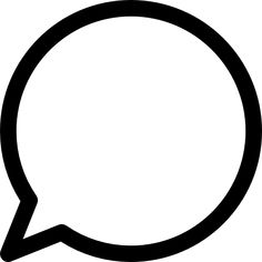 a black and white speech bubble icon