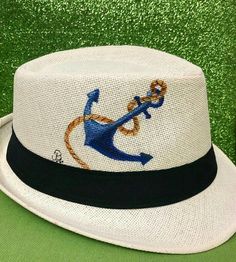 Coastal Clothing, Painted Handbag, Suit Hat, Pretty Hats, Fabric Painting On Clothes, Painted Tote, Painted Bags