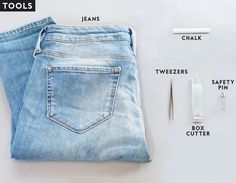 the contents of a pair of jeans are shown