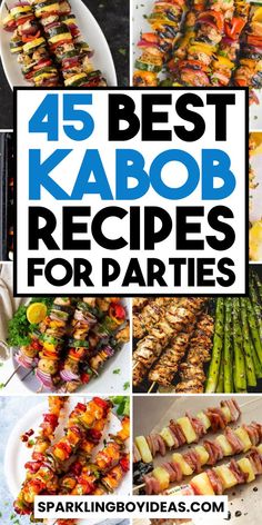 Kabob recipes are a delicious way to enjoy grilled food. Explore a variety of skewer recipes including chicken kabobs, beef kabobs, and vegetable kabobs. Try shrimp kabobs and lamb kabobs for a seafood twist. Vegan kabobs are perfect for plant-based diets. Discover flavorful kabob marinades and BBQ kabob recipes ideal for summer grilling. Enjoy healthy kabobs, fruit kabobs, and pork kabobs. Mediterranean kabobs offer a taste of the Mediterranean. Perfect for BBQ parties or poolside parties. Mediterranean Kabobs, Fish Kabobs, Kabobs Fruit, Vegan Kabobs, Easy Kabobs, Shishkabobs Recipe, Bbq Kabobs, Recipes For Parties