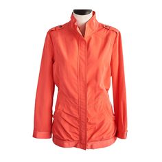 - Brand: St. John - Size: 10 - Color: Coral - Material: Polyester -Condition: Good Condition St John coral light weight jacket, front covered zip, front ruffled open pockets, mock neck collar, band at waist, gunmetal hardware. Good lightly used condition, there are two minor spots on front, barley noticeable. Visit us at parallelluxury.com to see full size photos and additional items. Measurements: - Shoulders: 16 inches - Bust: 21 inches - Waist: 18 inches - Sleeve Length: 22 inches - Length: 27 inches All items are in good to excellent, pre-loved condition. If you have questions or would like to see more photos, send me a message. Your happiness, satisfaction, and confidence in the products are important to me. To see more luxury items, visit our website - ParallelLuxury.com Return to sh Full Size Photo, Light Weight Jacket, Color Coral, Cute Jackets, Spring Jackets, Light Jacket, Zip Jacket, Neck Collar, Luxury Items