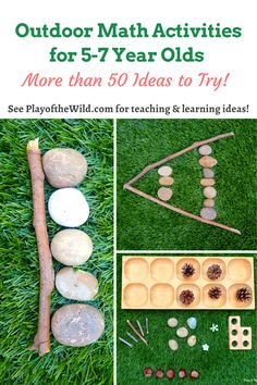 Nature Math Preschool, Homeschool Outdoor Activities Kindergarten, Outdoor Maths Ideas Eyfs, Maths Outdoor Activities, Forest Math Activities Preschool, Natural Learning Activities, Waldorf Math Kindergarten, Reggio Math Activities