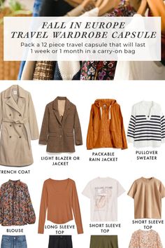 Womens Travel Outfits Europe Fall, Europe Autumn Capsule Wardrobe, Europe In Autumn Outfits, Autumn Fashion European, Capsule Wardrobe Rome Winter, Travel Capsule Wardrobe Fall Scotland, Europe Carry On Packing Fall, 10 Day Trip Packing List Fall, What To Wear Europe Fall