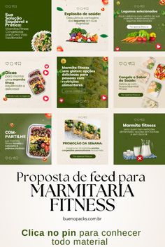 Atrair seu público para seu negócio de MARMITA FITNESS e alcançar muito mais clientes. Ter acesso a artes pensadas para o seu nicho e gerar conteúdo com facilidade através do CANVA! São 50 artes pro feed do Instagram, 15 artes para os stories, 10 capas para os destaques e Bônus incríveis.  Pack Canva Marmita Fit, templates marmitas. Skincare Content, Food Graphics, Healthy Lifestyle Food, Fitness Design, Social Media Design, Healthy Diet, Healthy Lifestyle, Web Design, Diet